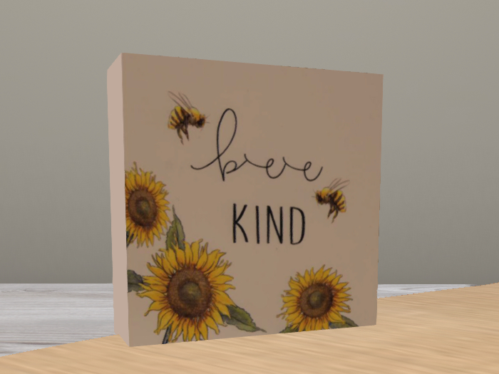 Second Life Marketplace Bee Kind Sunflower Box Sign